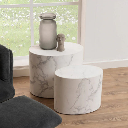Wooden Oval Coffee Table Set with Multiple Colors
