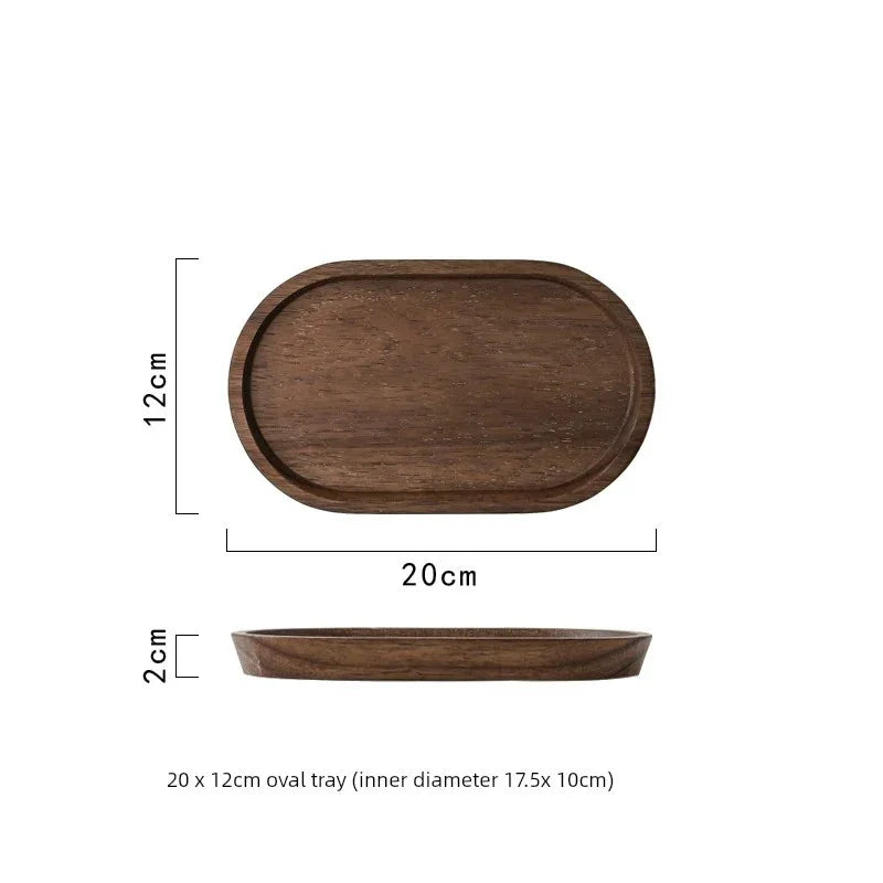 Wooden Round Tea Tray Serving Platter