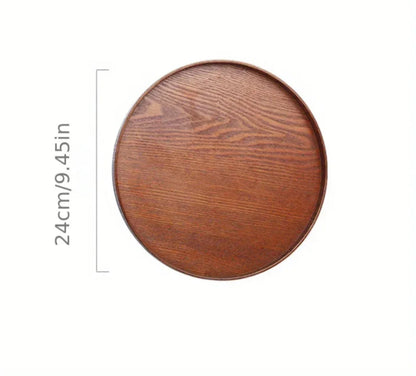 Wooden Serving Tray Round Natural Wood Platter