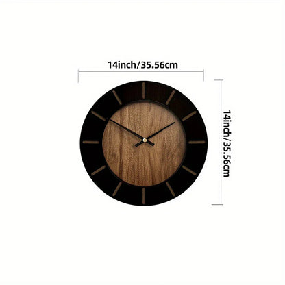 Wooden Silent Wall Clock with Vintage Design