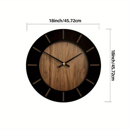 Wooden Silent Wall Clock with Vintage Design