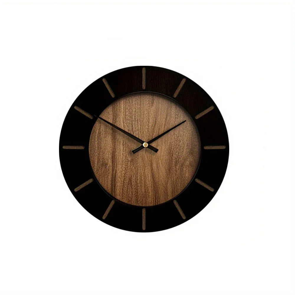 Wooden Silent Wall Clock with Vintage Design