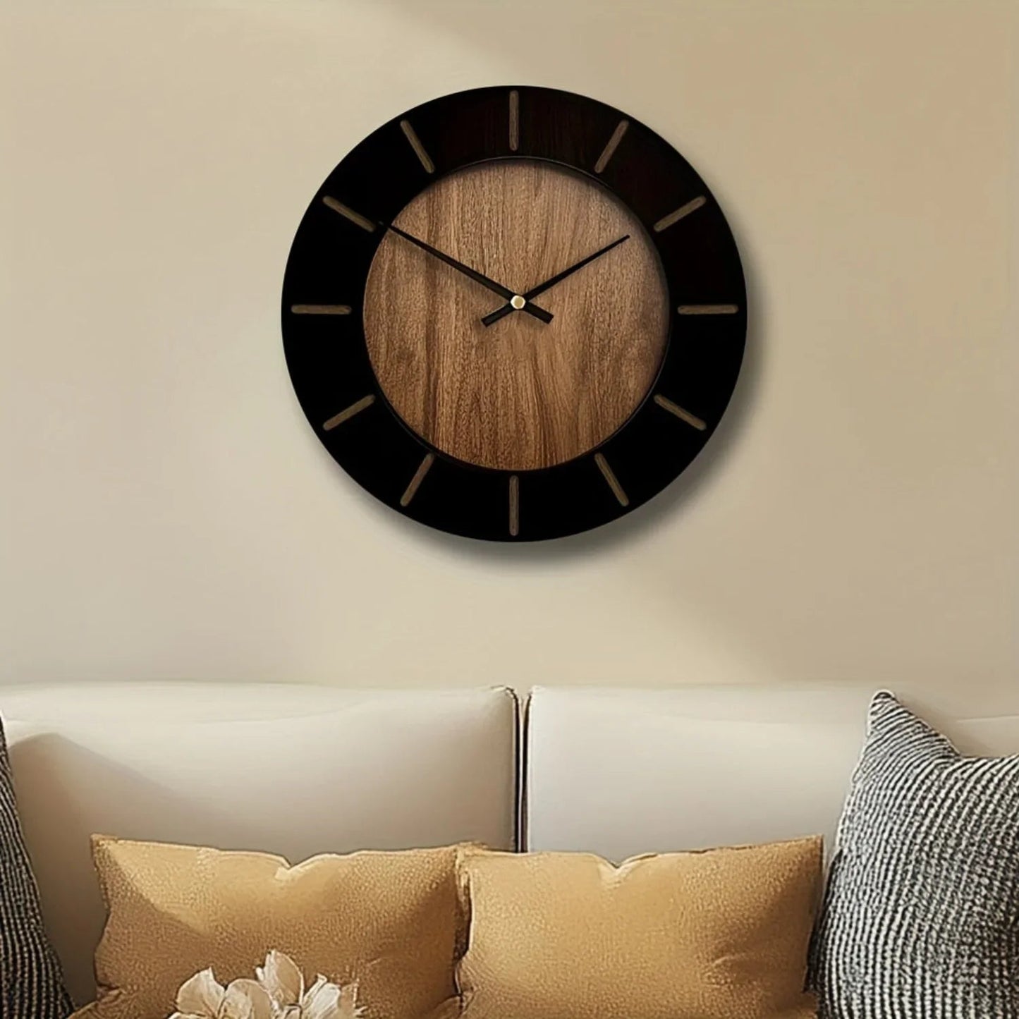 Wooden Silent Wall Clock with Vintage Design