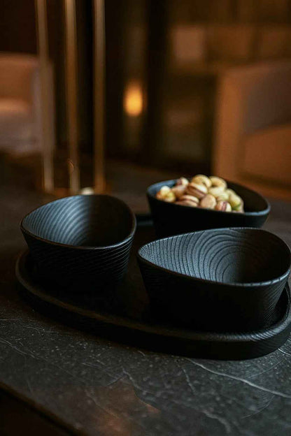 Handcrafted Luxury Wooden Nut Bowl Set with Tray