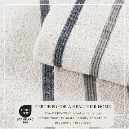 Decorative Cotton Stripe Bath Towel Set - Noelle Collection