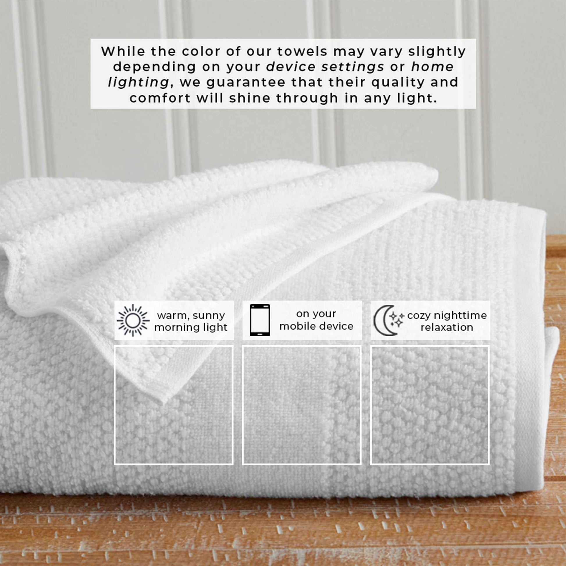 100% Cotton Woven Texture Bath Towel Set - Marbella Collection