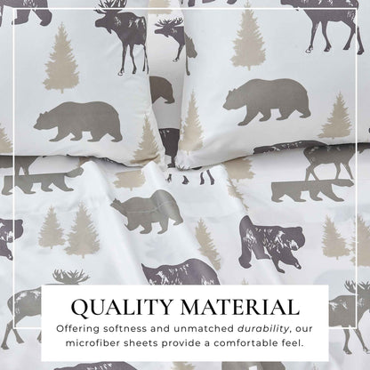 4-Piece Lodge Microfiber Sheet - Mountain Ridge Collection