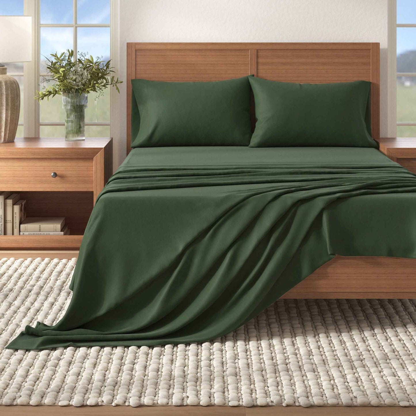 4-Piece Cotton Solid Flannel Sheet - Nordic Collection