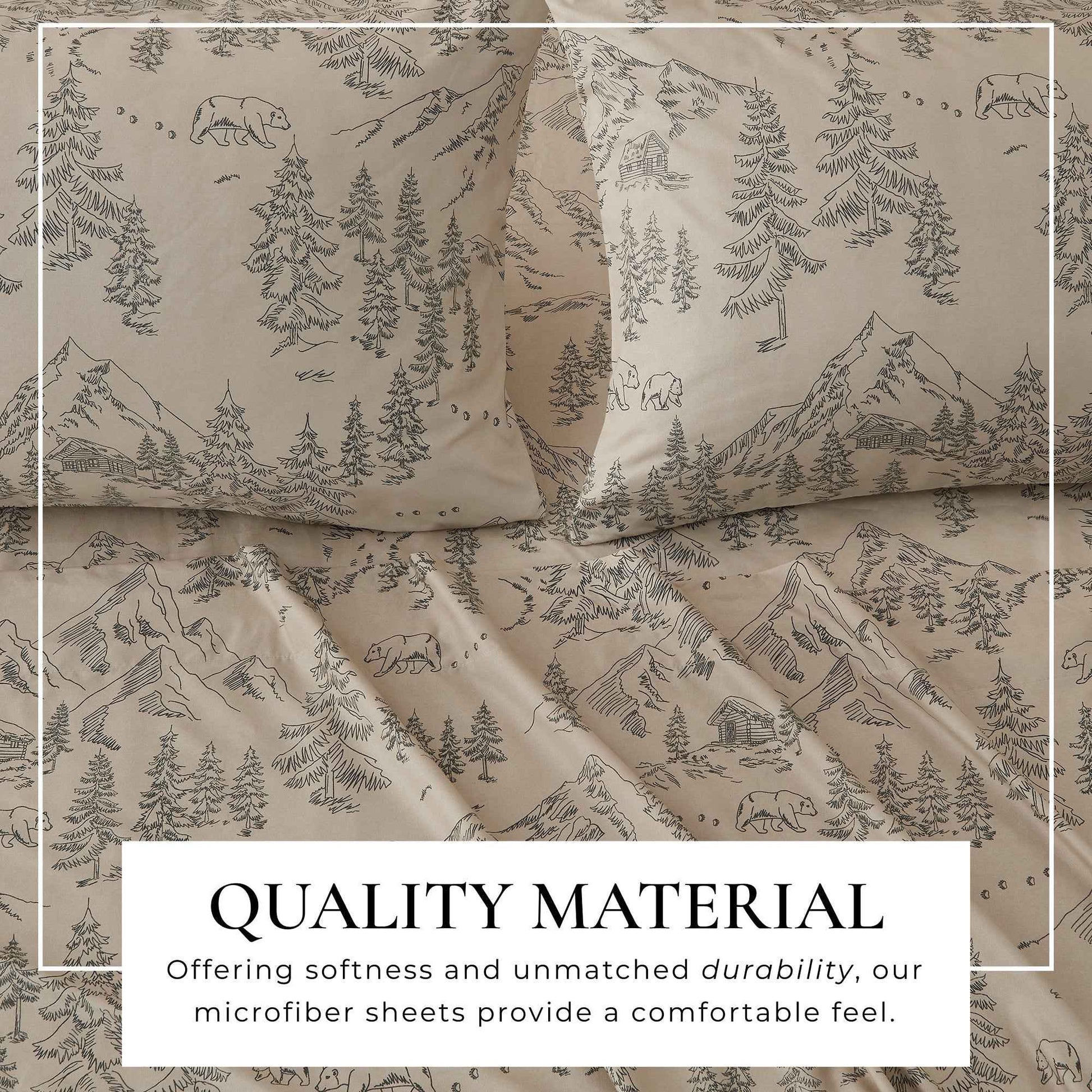 4-Piece Lodge Microfiber Sheet - Mountain Ridge Collection