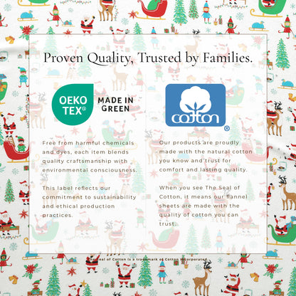 4-Piece Turkish Cotton Christmas Flannel Sheet - Whittaker Collection