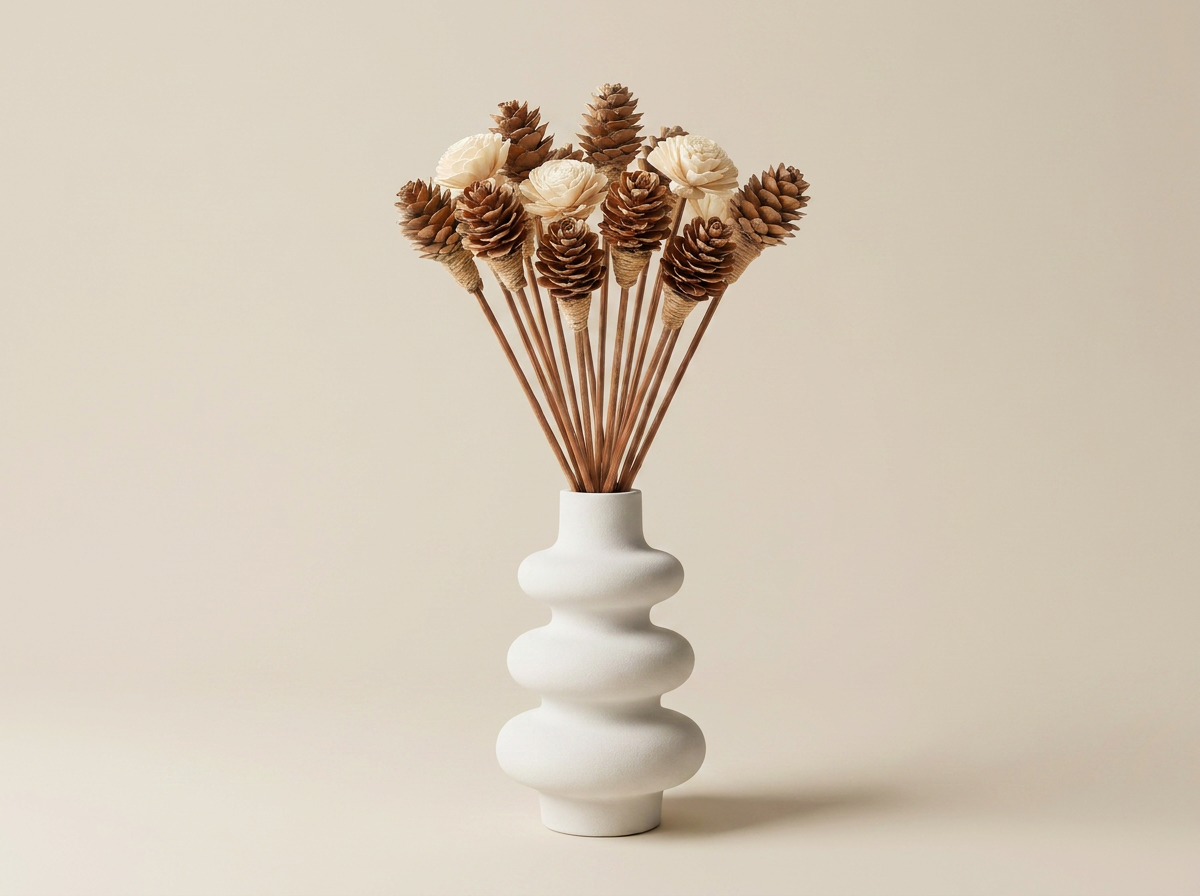 The Stacked Bubble Vase Reed Diffuser Gift Set, Gypsum White 9" Sunsum® Intentional Living