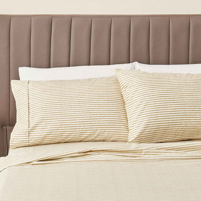 Striped Microfiber Sheet Set - Evette Collection