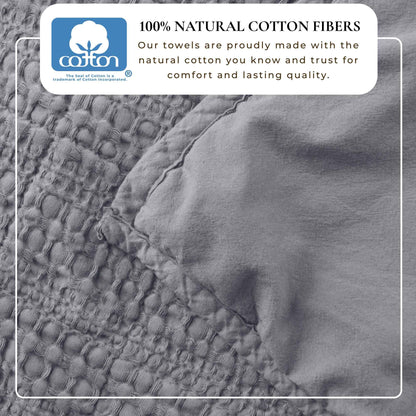 100% Cotton Honeycomb Waffle Garment Washed Quilt Set - Genevieve Collection