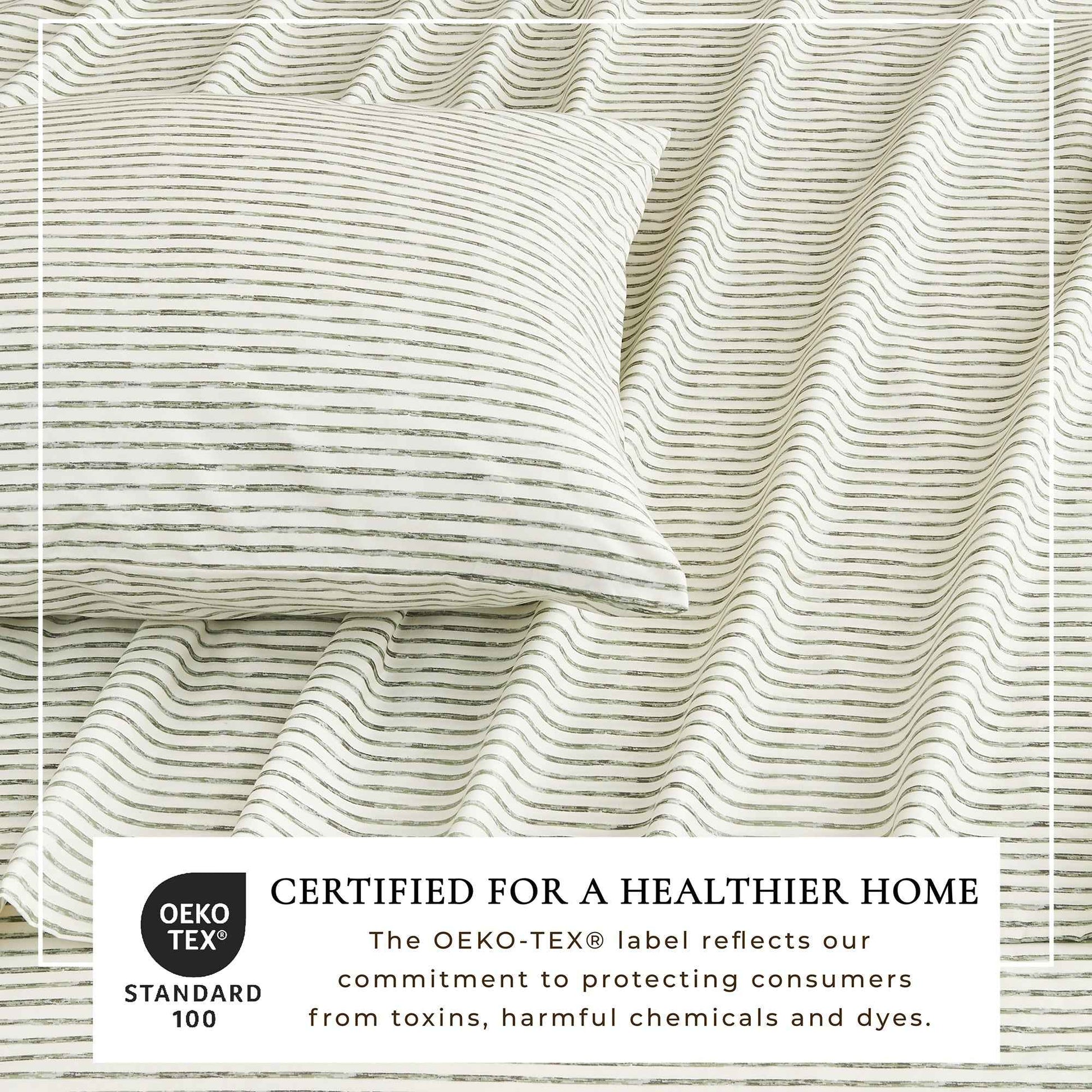 Striped Microfiber Sheet Set - Evette Collection