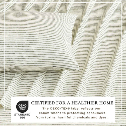 Striped Microfiber Sheet Set - Evette Collection