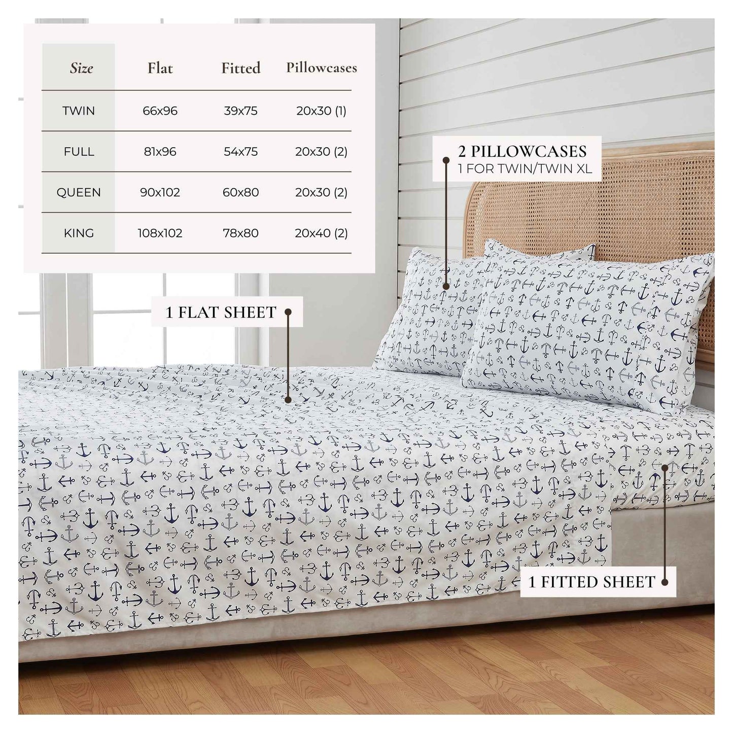 Coastal Printed Sheet Set - Newport Collection