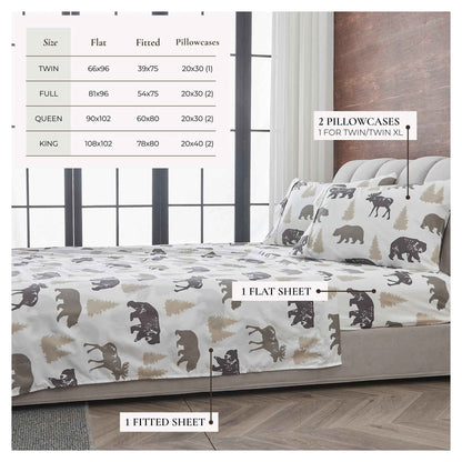 4-Piece Lodge Microfiber Sheet - Mountain Ridge Collection