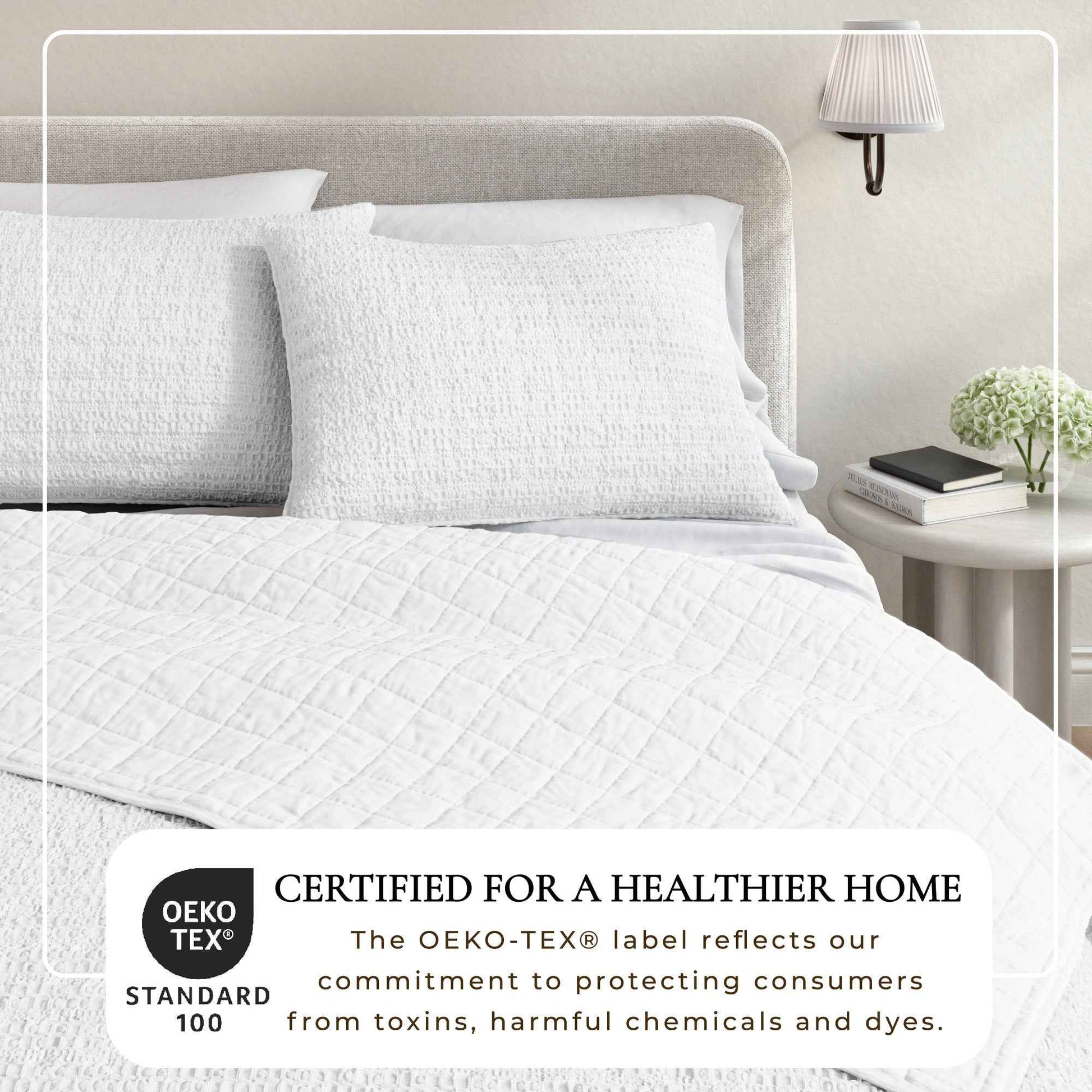 100% Cotton Honeycomb Waffle Garment Washed Quilt Set - Genevieve Collection