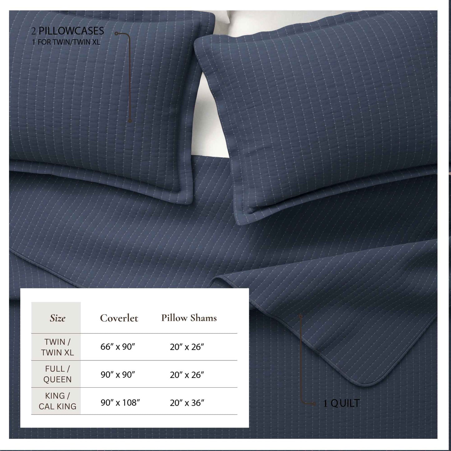 3-Piece Solid Quilt - Alicia Collection