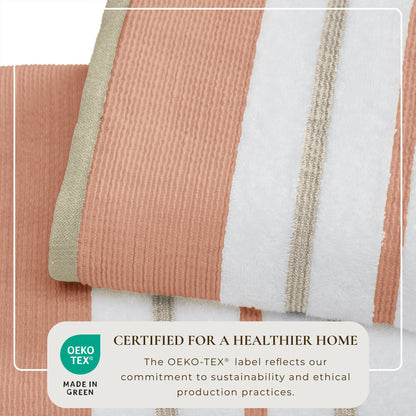 Decorative Cotton Stripe Bath Towel Set - Noelle Collection