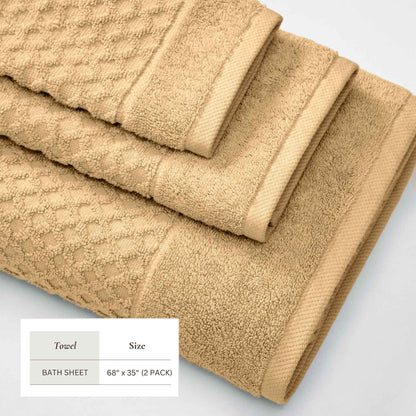 Cotton Diamond Waffle Weave Bath Towel Set - Grayson Collection