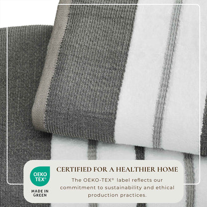 Decorative Cotton Stripe Bath Towel Set - Noelle Collection