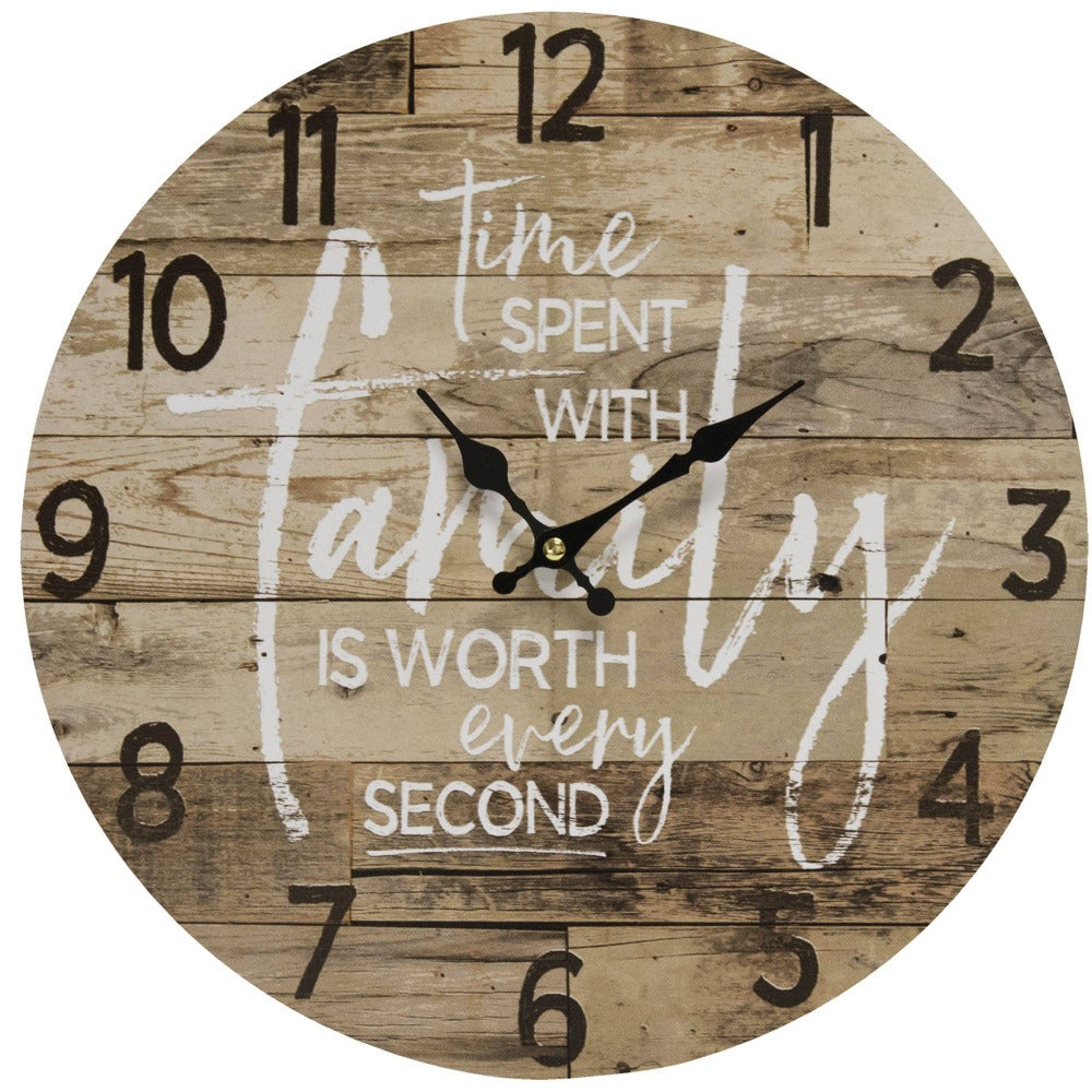 Time with Family Clock 13"dia - PoshaBella