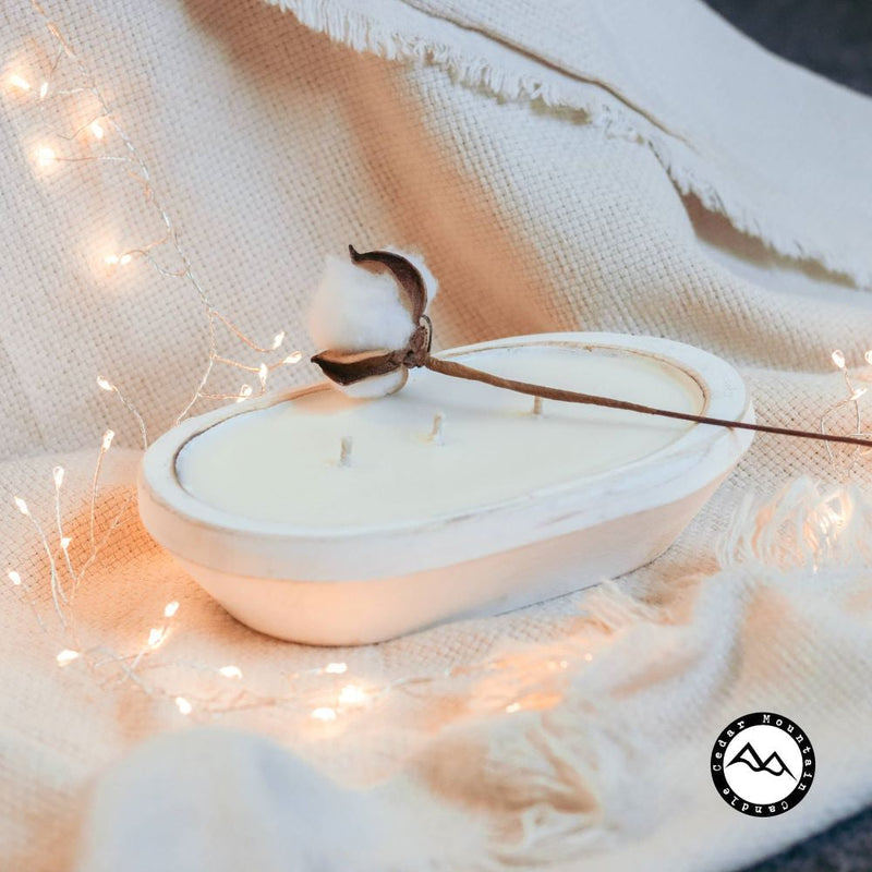 Aspen Leaves - 3 Wick Natural Wood Dough Bowl