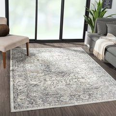 Medallion Woven Area Rug/Runner, Gray