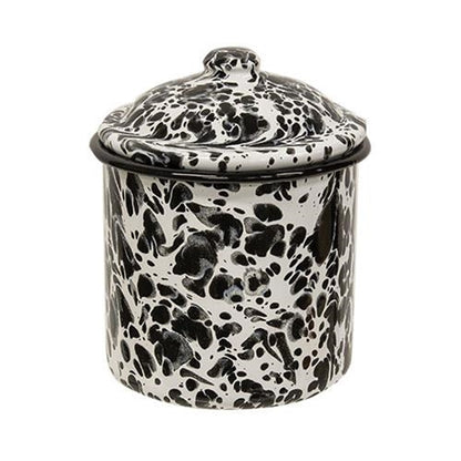 Black Splatter Enamel Canisters - Set of Three - PoshaBella
