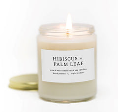 Hibiscus Palm Leaf Soy Candle