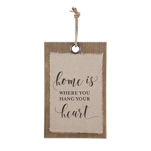 "Home is Where You Hang Your Heart" Wall Sign - PoshaBella