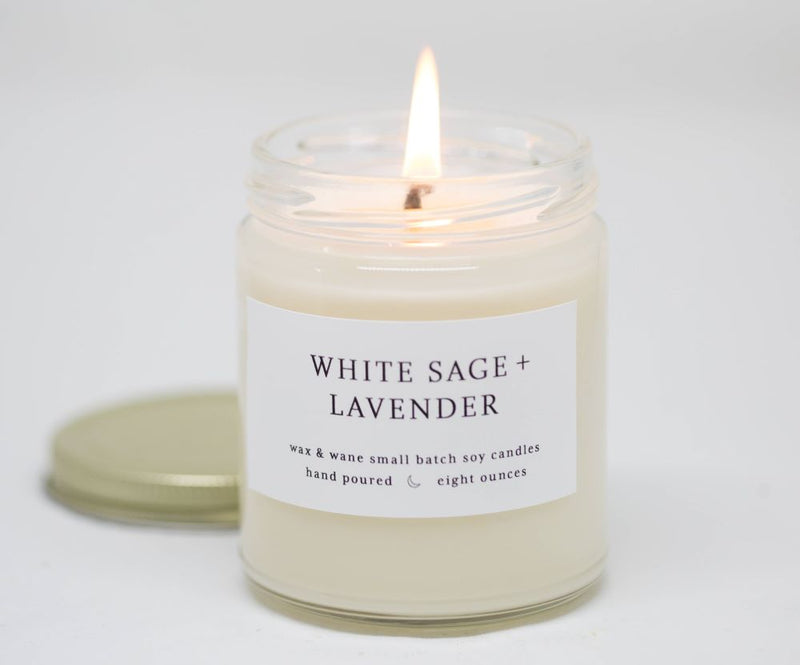 White Sage and Lavender Modern Soy Candle