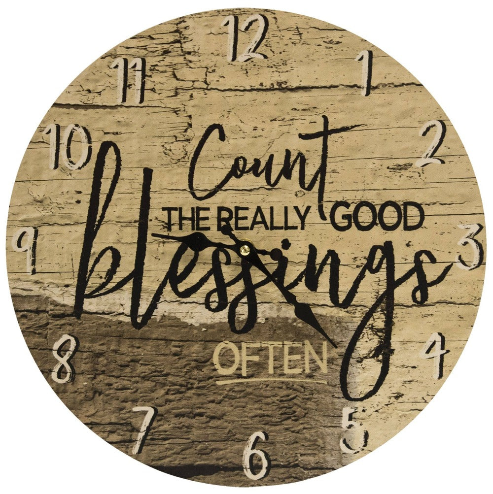 Count the Blessings Clock - 13" dia. - PoshaBella